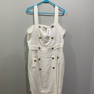 White Overall Dress